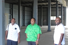 Minister for Agriculture & Livestock Hon. Franklyn Derek Wasi inspects first ever Solomon Islands Vapor Heat Treatment facility.
